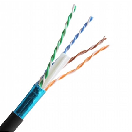 Comprehensive Cat 6 550 MHz Shielded Solid Black Bulk Cable 1000 ft. CAT6SHBLK-1000
